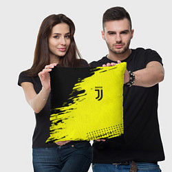Подушка квадратная Juventus спортивные краски, цвет: 3D-принт — фото 2