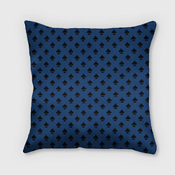 Подушка квадратная Пиковая масть приглушённый синий, цвет: 3D-принт