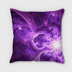 Подушка квадратная Фиолетовая фрактальная абстракция, цвет: 3D-принт