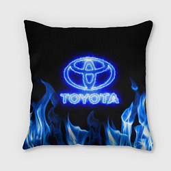 Подушка квадратная Toyota neon fire, цвет: 3D-принт