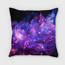 Подушка квадратная Синяя фиолетовая прозрачная абстракция, цвет: 3D-принт