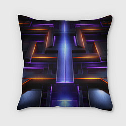 Подушка квадратная Объемная неоновая конструкция, цвет: 3D-принт