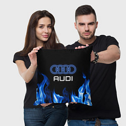 Подушка квадратная Audi neon art, цвет: 3D-принт — фото 2