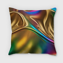 Подушка квадратная Атласные изгибы, цвет: 3D-принт
