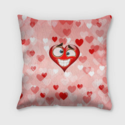 Подушка квадратная Влюбленный взляд сердца, цвет: 3D-принт