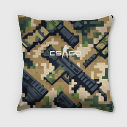 Подушка квадратная Counter Strike - pixel military pattern