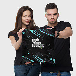 Подушка квадратная GTA5 краски абстрактные, цвет: 3D-принт — фото 2