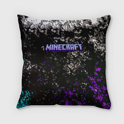 Подушка квадратная Minecraft брызги красок неон, цвет: 3D-принт