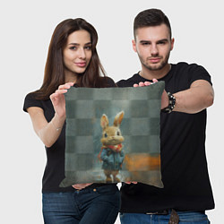 Подушка квадратная Игрушечный зайка, цвет: 3D-принт — фото 2
