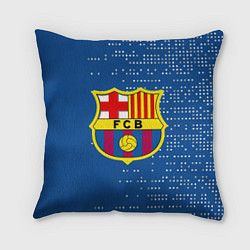 Подушка квадратная Футбольный клуб Барселона - логотип крупный, цвет: 3D-принт
