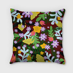 Подушка квадратная Гавайская цветочная расцветка, цвет: 3D-принт