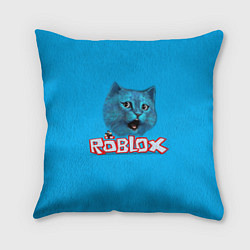 Подушка квадратная Roblox синий кот