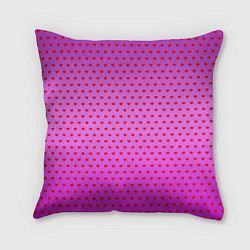 Подушка квадратная Красные сердечки на ярко розовом фоне, цвет: 3D-принт