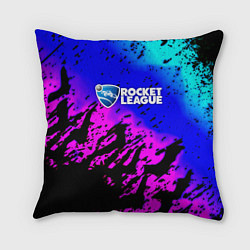Подушка квадратная Rocket League neon game, цвет: 3D-принт