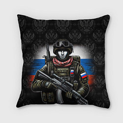 Подушка квадратная Солдат России, цвет: 3D-принт
