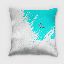 Подушка квадратная Citroen краски голубой, цвет: 3D-принт