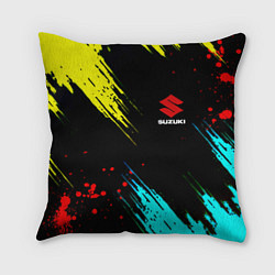 Подушка квадратная Suzuki краски абстрактные, цвет: 3D-принт