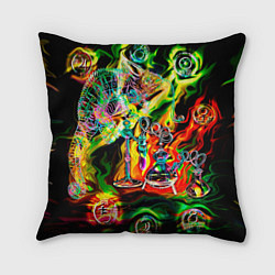 Подушка квадратная Хамелеон и стихии, цвет: 3D-принт