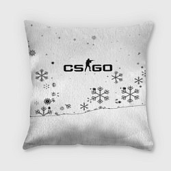 Подушка квадратная Cs go зимний стиль лого, цвет: 3D-принт