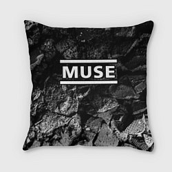 Подушка квадратная Muse black graphite, цвет: 3D-принт