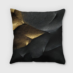 Подушка квадратная Черная текстура с золотистым напылением