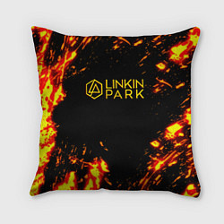 Подушка квадратная Linkin park огненный стиль, цвет: 3D-принт