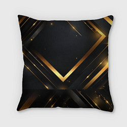 Подушка квадратная Gold luxury black abstract, цвет: 3D-принт