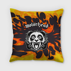 Подушка квадратная Motorhead рок панда и огонь, цвет: 3D-принт