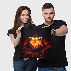 Подушка квадратная Minecraft огненные кубики, цвет: 3D-принт — фото 2