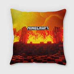 Подушка квадратная Minecraft огненная стена, цвет: 3D-принт