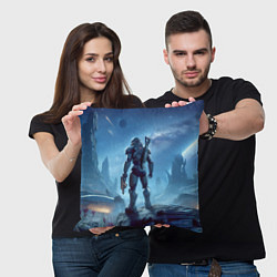 Подушка квадратная Mass Effect - ai art, цвет: 3D-принт — фото 2