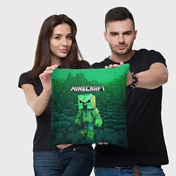 Подушка квадратная Minecraft персонаж зеленый монстр, цвет: 3D-принт — фото 2