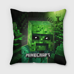 Подушка квадратная Minecraft персонаж большой зеленый монстр, цвет: 3D-принт