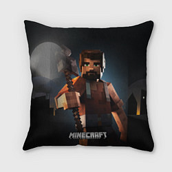 Подушка квадратная Minecraft персонаж с бородой ночью, цвет: 3D-принт