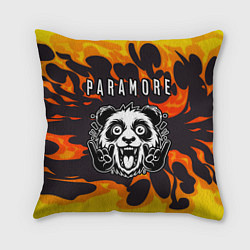 Подушка квадратная Paramore рок панда и огонь, цвет: 3D-принт