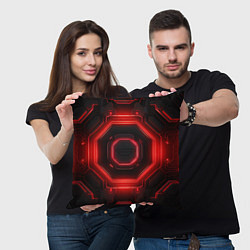 Подушка квадратная Nvidia style black and red neon, цвет: 3D-принт — фото 2