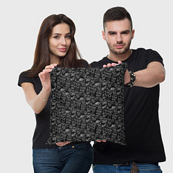 Подушка квадратная Черепа с меткой жертвы, цвет: 3D-принт — фото 2