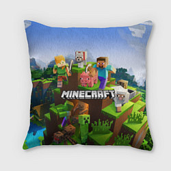 Подушка квадратная Minecraft pixel world, цвет: 3D-принт