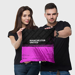 Подушка квадратная Manchester United pro football посередине, цвет: 3D-принт — фото 2