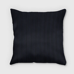 Подушка квадратная Тёмный синий в полоску, цвет: 3D-принт