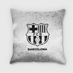Подушка квадратная Barcelona с потертостями на светлом фоне, цвет: 3D-принт