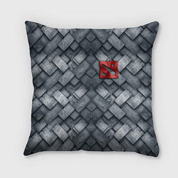 Подушка квадратная Dota - metal texture logo, цвет: 3D-принт