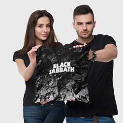 Подушка квадратная Black Sabbath black graphite, цвет: 3D-принт — фото 2