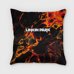Подушка квадратная Linkin Park red lava, цвет: 3D-принт