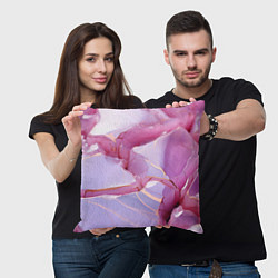 Подушка квадратная Куски розового мрамора, цвет: 3D-принт — фото 2