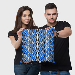 Подушка квадратная Синяя техно броня, цвет: 3D-принт — фото 2