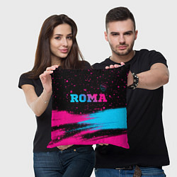 Подушка квадратная Roma - neon gradient посередине, цвет: 3D-принт — фото 2