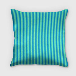 Подушка квадратная Зелёно-голубой полосатый, цвет: 3D-принт