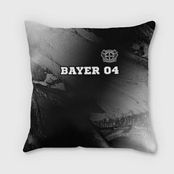 Подушка квадратная Bayer 04 sport на темном фоне посередине, цвет: 3D-принт