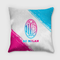 Подушка квадратная AC Milan neon gradient style, цвет: 3D-принт